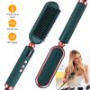 Electric Hair Straightener Brush Anti-scald Straightening Curler Hot Comb with 7 Temperature Levels LED Display