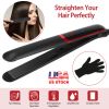 Hair Straightener Curling Iron 2 In 1 Twist Hair Straightener Ceramic Plate Hair Curler w/ Temperature Adjust LCD Display Glove
