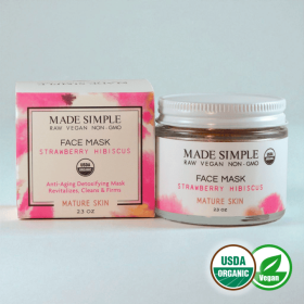 Strawberry Hibiscus Face Mask for Mature Skin - Organic, Vegan & Cruelty-free