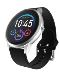 iTech Elite 3 Unisex Adult Round Smart Watch, Black, Silicone Strap