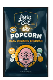 LesserEvil, Organic Popcorn, Non-GMO, Real Organic Cheddar - 4.6oz