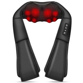 Electric Neck And Back Massager with Infrared Light Heating 3 Intensity Levels Deep Kneading 3D Shiatsu Massage Pillow For Back Arms Thighs Pain