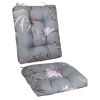 2Pcs Rocking Chair Cushion Upper And Lower Back And Seat Sets with Non-Slip Ties Polyester Fiber Filling Comfortable for Indoor Home Office Car