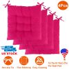 4Pcs Chair Cushion Pads Pillow 15.75x15.75x2.37in Soft Tie On Square Sitting Mats For Home Office Car Sitting Travel