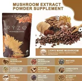 Mushroom Usda Organic Coffee 30 servings 6 Adaptogenic Mushrooms Free Ship (Quantity: one)
