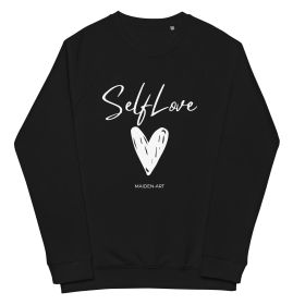 Organic sweatshirt SELF LOVE Unisex organic raglan sweatshirt (Color: Black, size: L)