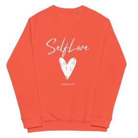Organic sweatshirt SELF LOVE Unisex organic raglan sweatshirt (Color: Burnt Orange, size: 2XL)