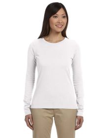 Ladies' 4.4 oz.; 100% Organic Cotton Classic Long-Sleeve T-Shirt - BLACK - S (Color: White, size: L)