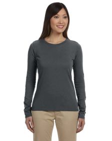 Ladies' 4.4 oz.; 100% Organic Cotton Classic Long-Sleeve T-Shirt - BLACK - S (Color: CHARCOAL, size: 2XL)