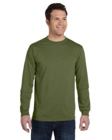 Men's 5.5 oz.; 100% Organic Cotton Classic Long-Sleeve T-Shirt - BLACK - S (Color: OLIVE, size: S)