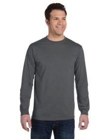 Men's 5.5 oz.; 100% Organic Cotton Classic Long-Sleeve T-Shirt - BLACK - S (Color: CHARCOAL, size: S)
