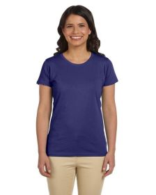 Ladies' 4.4 oz.; 100% Organic Cotton Classic Short-Sleeve T-Shirt - BLACK - S (Color: IRIS, size: L)