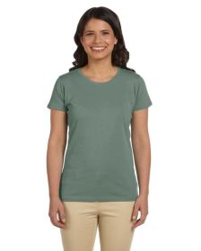 Ladies' 4.4 oz.; 100% Organic Cotton Classic Short-Sleeve T-Shirt - BLACK - S (Color: BLUE SAGE, size: XL)