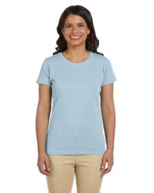 Ladies' 4.4 oz.; 100% Organic Cotton Classic Short-Sleeve T-Shirt - BLACK - S (Color: SKY, size: L)