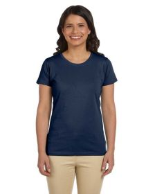 Ladies' 4.4 oz.; 100% Organic Cotton Classic Short-Sleeve T-Shirt - BLACK - S (Color: NAVY, size: L)