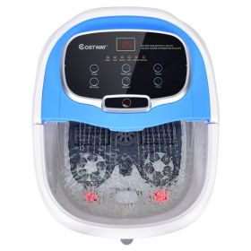 Portable All-In-One Heated Foot Spa Bath Motorized Massager (Color: Blue)