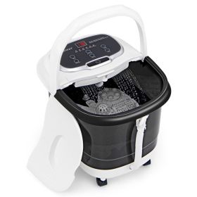 Portable All-In-One Heated Foot Spa Bath Motorized Massager (Color: Black)