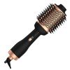 4 In 1 Hair Dryer Brush Curling Brush Hair Styler Volumizer Straightener Negative Ion Anti-frizz Hot-Air Hair Brush for All Hair Types Black White
