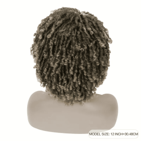Short Hair Braided Non-toxic Wig African Curly Wig Synthetic Wig African Hair Braided Hook Braided Wig Dirty Braid Headgear (Option: 1Bor30-12inch)